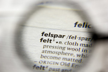 The word or phrase Felspar in a dictionary.