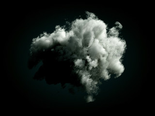 Cloud isolated, steam, smoke. 3d illustration, 3d rendering.