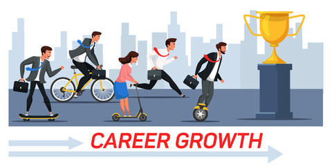 Career growth vector banner template