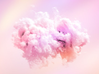 Cloud isolated, steam, smoke. 3d illustration, 3d rendering.