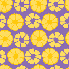 Vector seamless pattern with pineapple. For design packaging, textile, background, design postcards and posters.