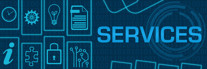 Services Blue Neon Technology Shapes Horizontal 