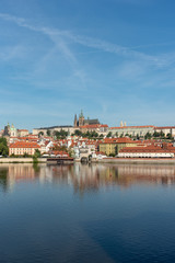 Fototapeta na wymiar Panoramic view of Prague Castle and St. Vitus Cathedral in Prague