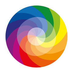 Color wheel or color circle with twelve colors