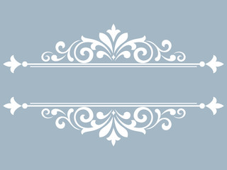 Vintage blue element. Graphic vector design. Damask graphic ornament