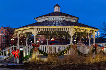 Gazebo decorated for the holidays in Parker, Colorado