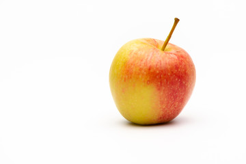 yellow and red apple isolated on white