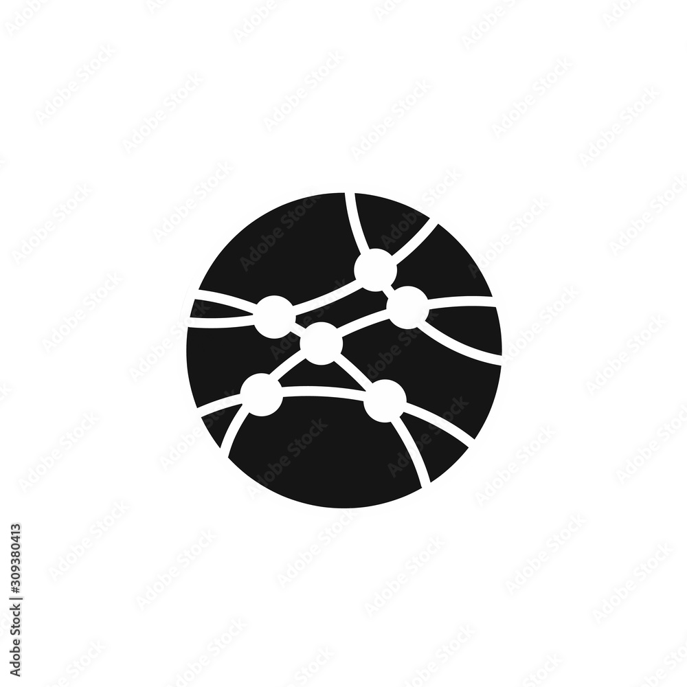 Aufkleber global networking icon on white background
