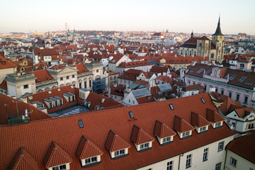 Fototapeta premium プラハのクレメンティヌム天文塔からの眺め