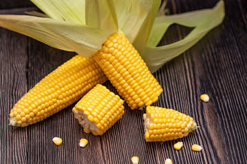 yellow corn healthy food. Macro