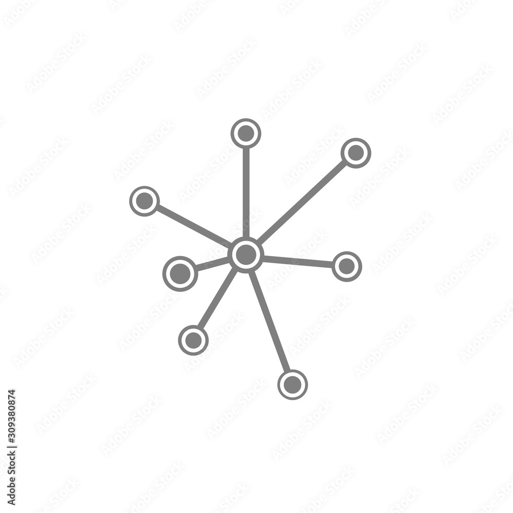 Aufkleber global networking icon on white background