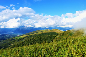 beautiful landscape with cloud and blue sky Particular landscape with the effect of the sun