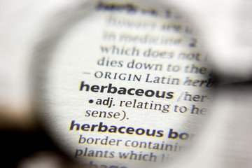 The word or phrase Herbaceous in a dictionary.