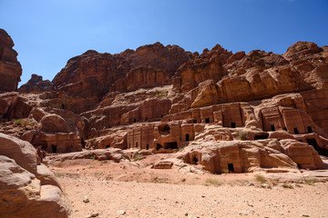 Street of facades at the Petra Archaeological Park, Jordan