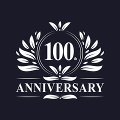 100 years Anniversary logo, luxurious 100th Anniversary design celebration.