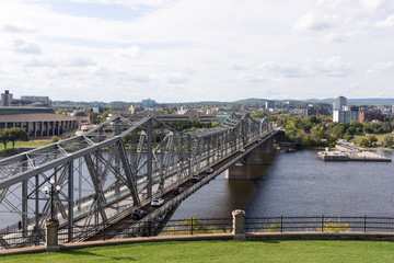 Alexandra bridge over Ottawa river in Ottawa. Ontario. Canada