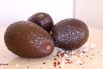 avocados on white background