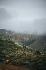 landscape with mountains and clouds