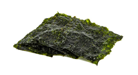 Dry japanese organic seaweed,isolated on white background.