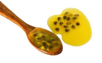 Passion fruit isolated on white background.