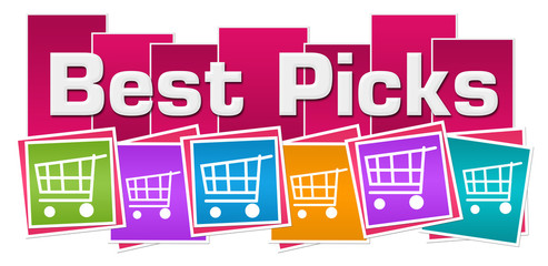 Best Picks Pink Colorful Squares Shopping Carts Bottom 