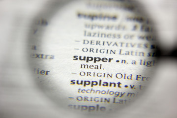 The word or phrase Supper in a dictionary.