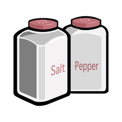 watercolor salt and pepper shakers. vector