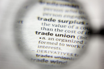 The word or phrase Trade union in a dictionary. - 309383627