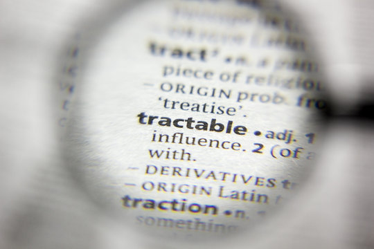 The word or phrase Tractable in a dictionary.