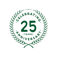 25 years design template. 25th logo. Vector and illustration.