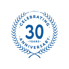 30 years design template. 30th logo. Vector and illustration.