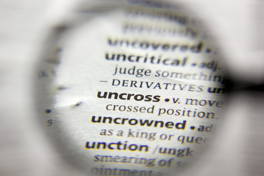 The word or phrase Uncross in a dictionary.
