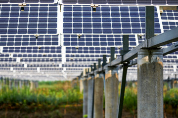 Detail view of bottom bracket of solar photovoltaic panel