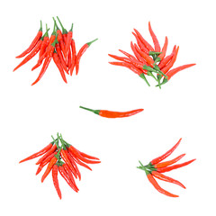 Red chili peppers isolated on a white background