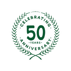 50 years design template. 50th logo. Vector and illustration.