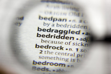 The word or phrase Bedridden in a dictionary.