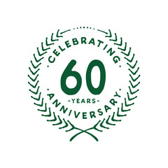 60 years design template. 60th logo. Vector and illustration.
