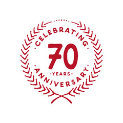 70 years design template. 70th logo. Vector and illustration.