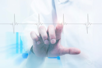 mano, dito, cardiologia, grafico, cartella clinica, salute