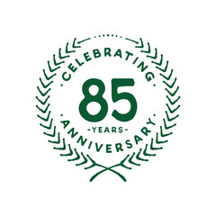 85 years design template. 85th logo. Vector and illustration.