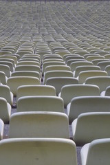 White green seats in stadium