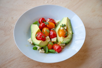 Avocado and Tomato Salad with Feta Cheese