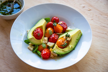 Avocado and Tomato Salad with Feta Cheese