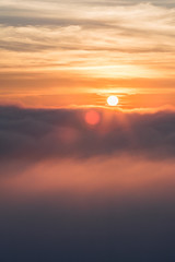 The sun in Cloudy day