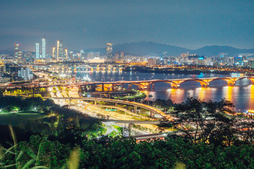 Night scape of Seoul, Korea.