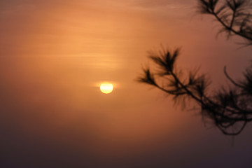 The sun in Cloudy day