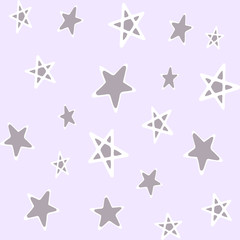 Festive multicolored pattern with stars in a cute style.