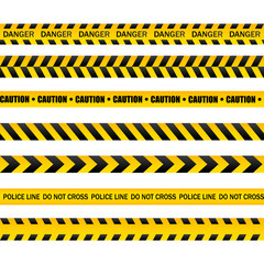 Caution and danger tapes. 