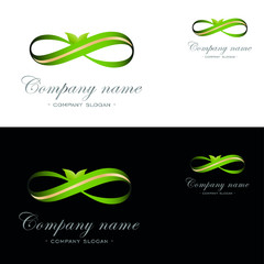 logo ribbon infinity,preium logo,natural,bow,logo wstęga,logo kokarda, logo nieskończoność - obrazy, fototapety, plakaty