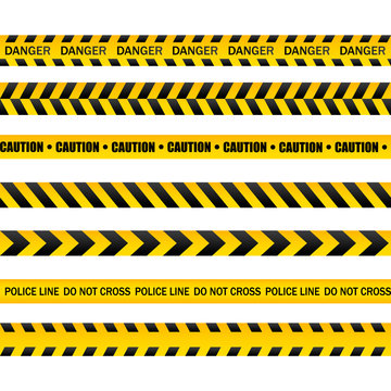 Caution and danger tapes. 